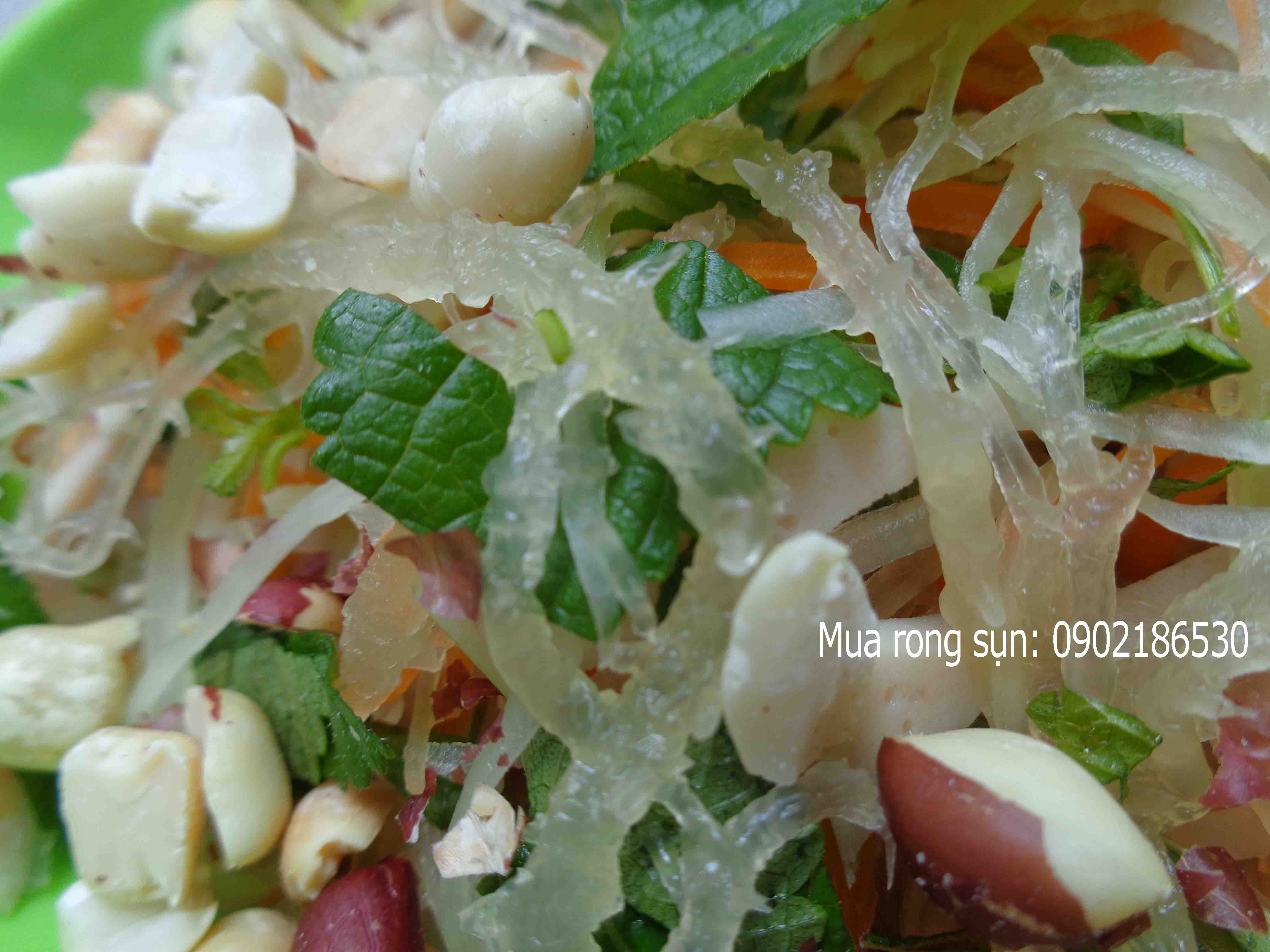 Rong sụn gai thường sử dụng trong các món nộm, cuốn, salad