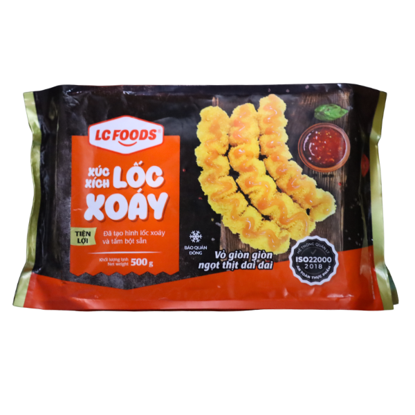 Xúc xích lốc xoáy tẩm bột (LC Foods) gói 500g