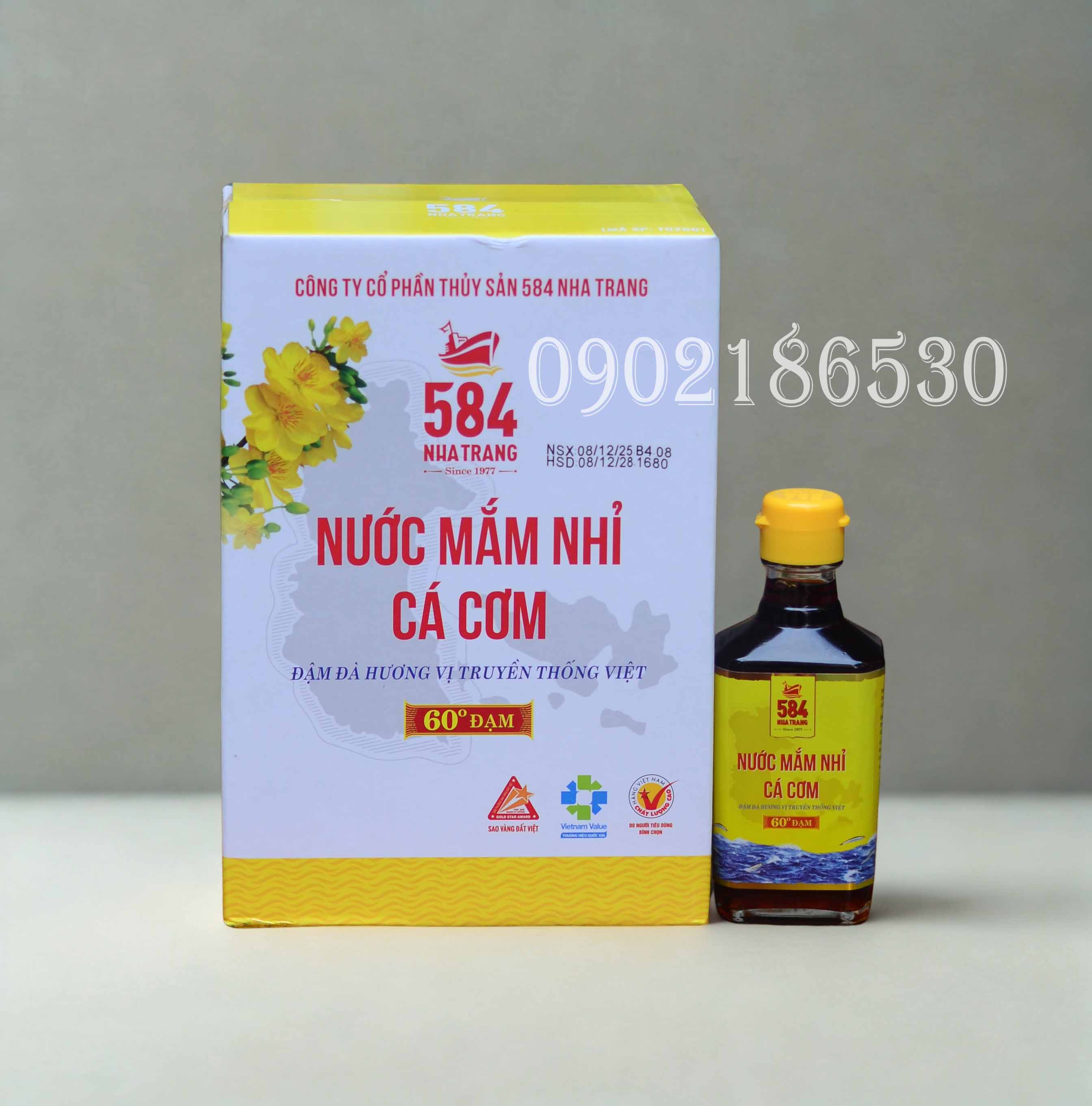 Nước mắm 584 Nha Trang 60 độ đạm (chai thủy tinh 200ml)