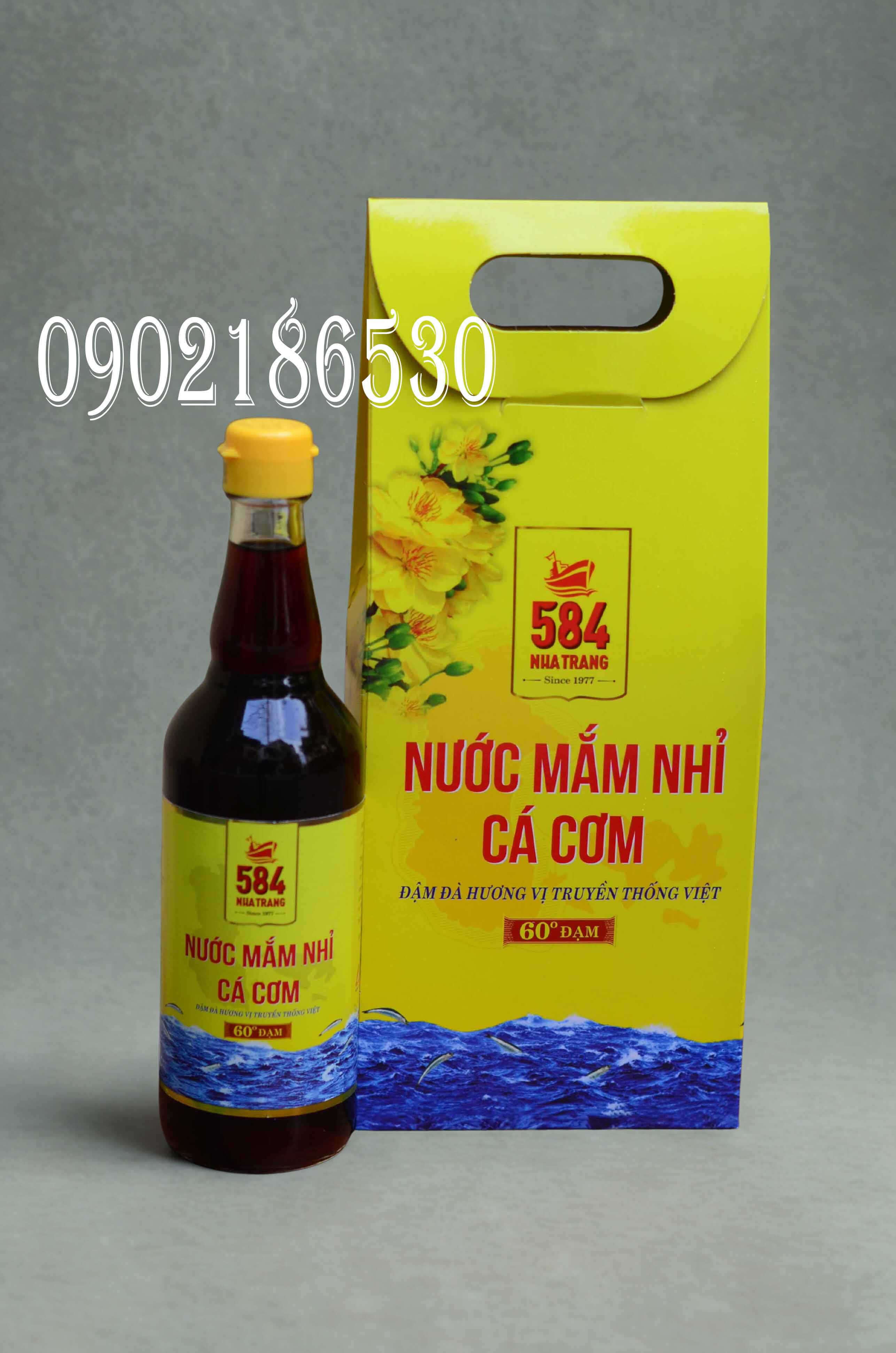 Nước mắm 584 Nha Trang 60 độ đạm chai thủy tinh 500ml (6 chai/thùng)