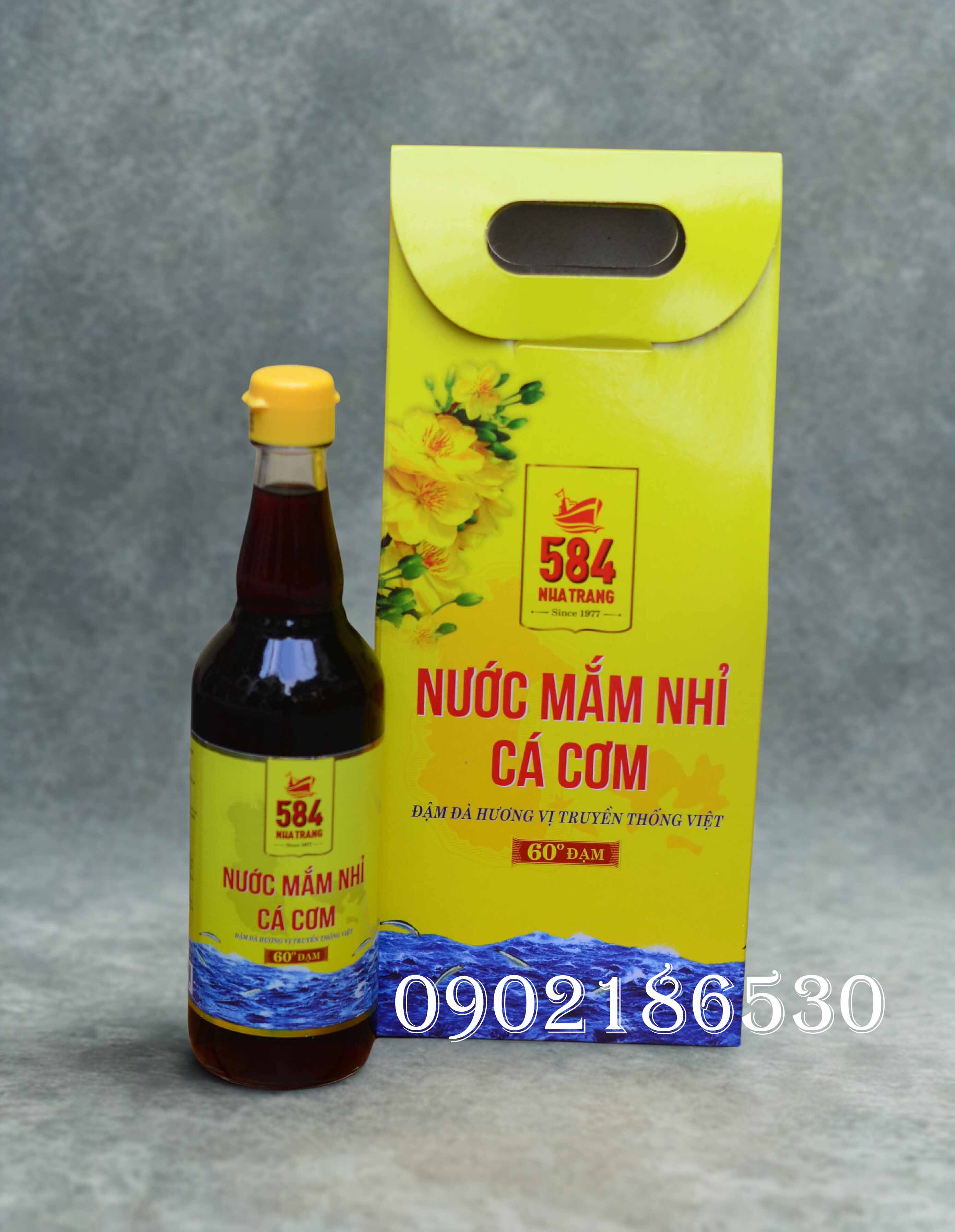 Nước mắm 584 Nha Trang 60 độ đạm chai thủy tinh 500ml (6 chai/thùng)