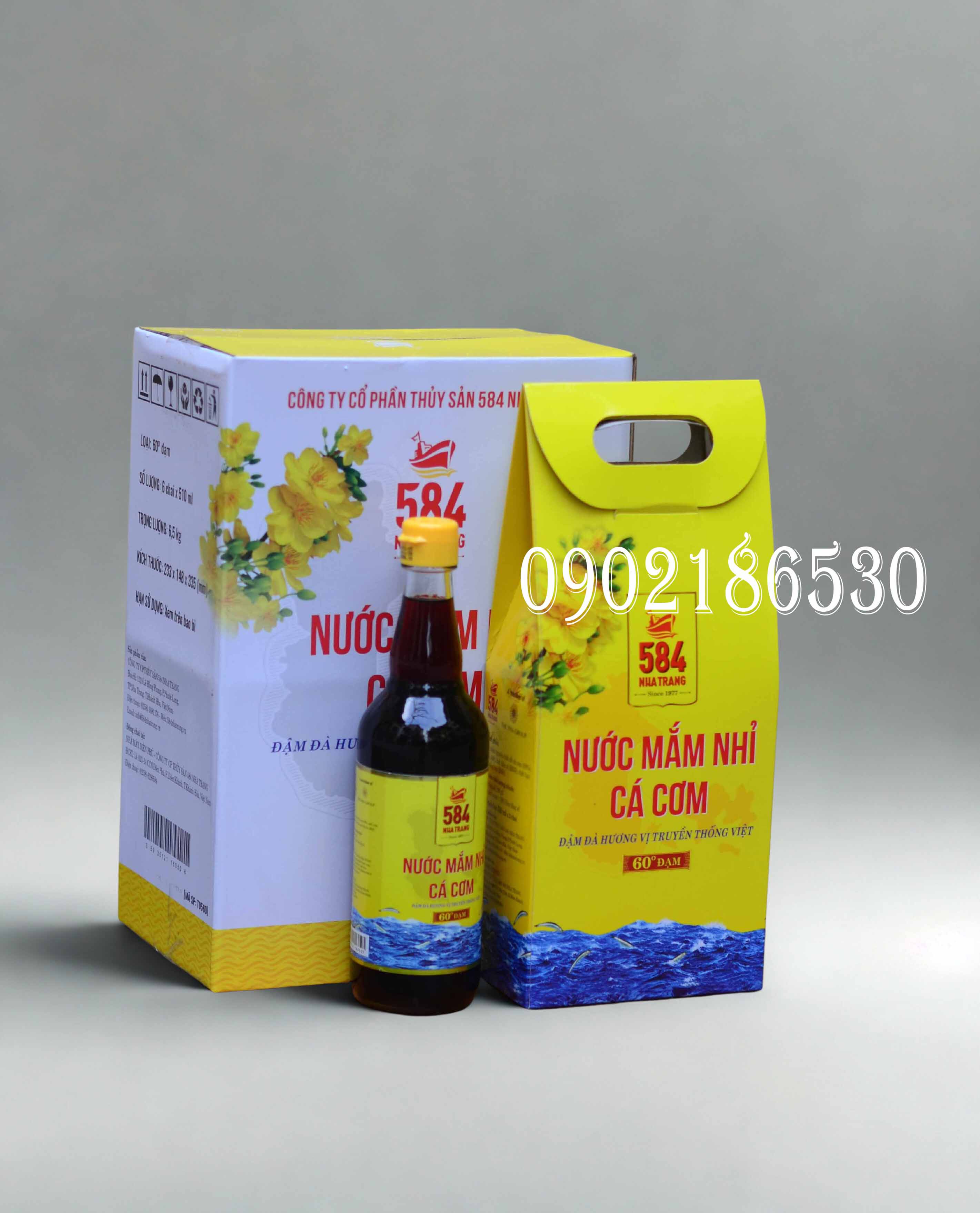 Nước mắm 584 Nha Trang 60 độ đạm chai thủy tinh 500ml (6 chai/thùng)